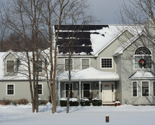 Ohio winter solar panel maintenance.