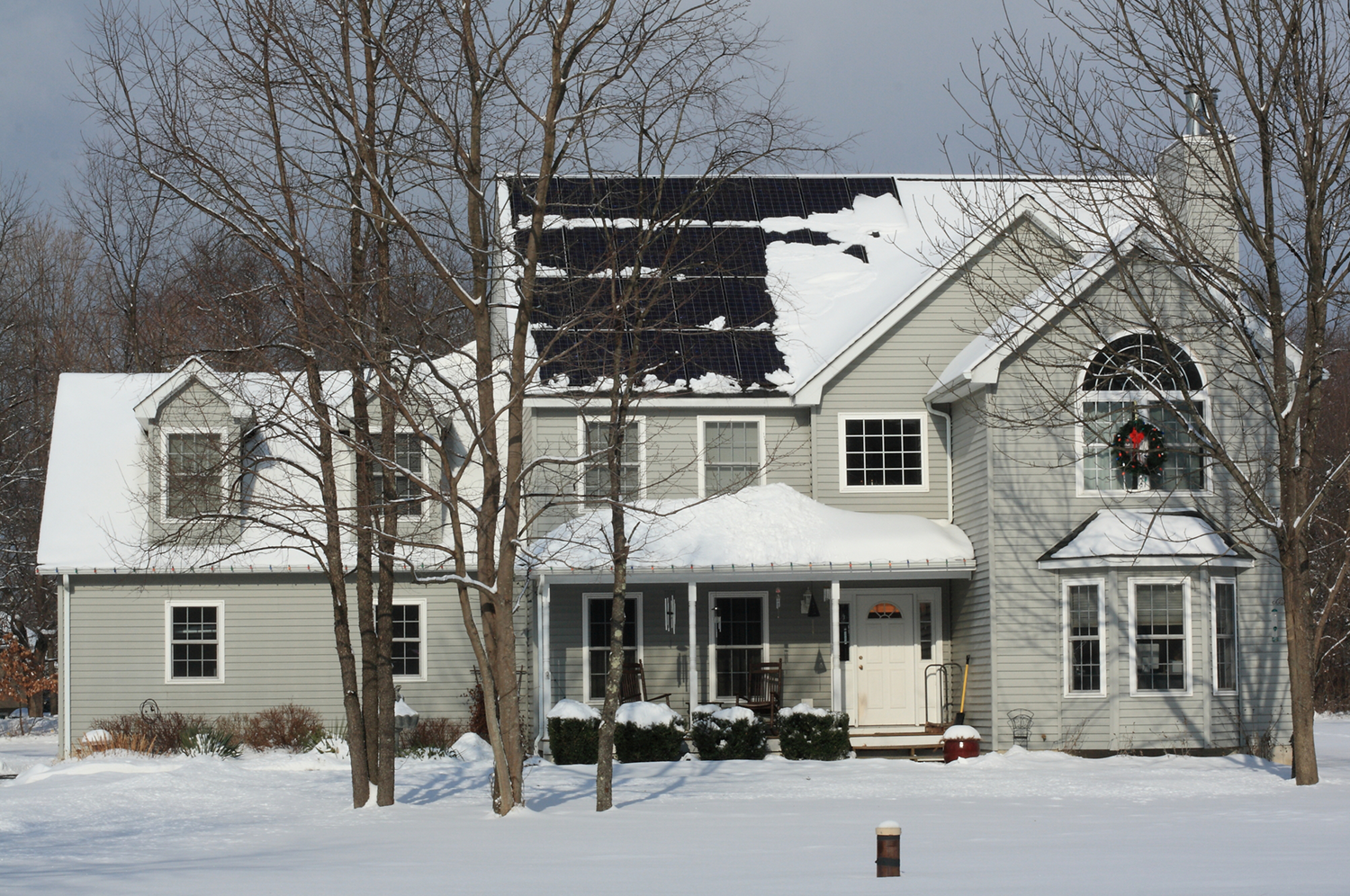Ohio winter solar panel maintenance.