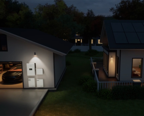Qcells Q.HOME CORE G3 residential battery storage system mounted on home wall